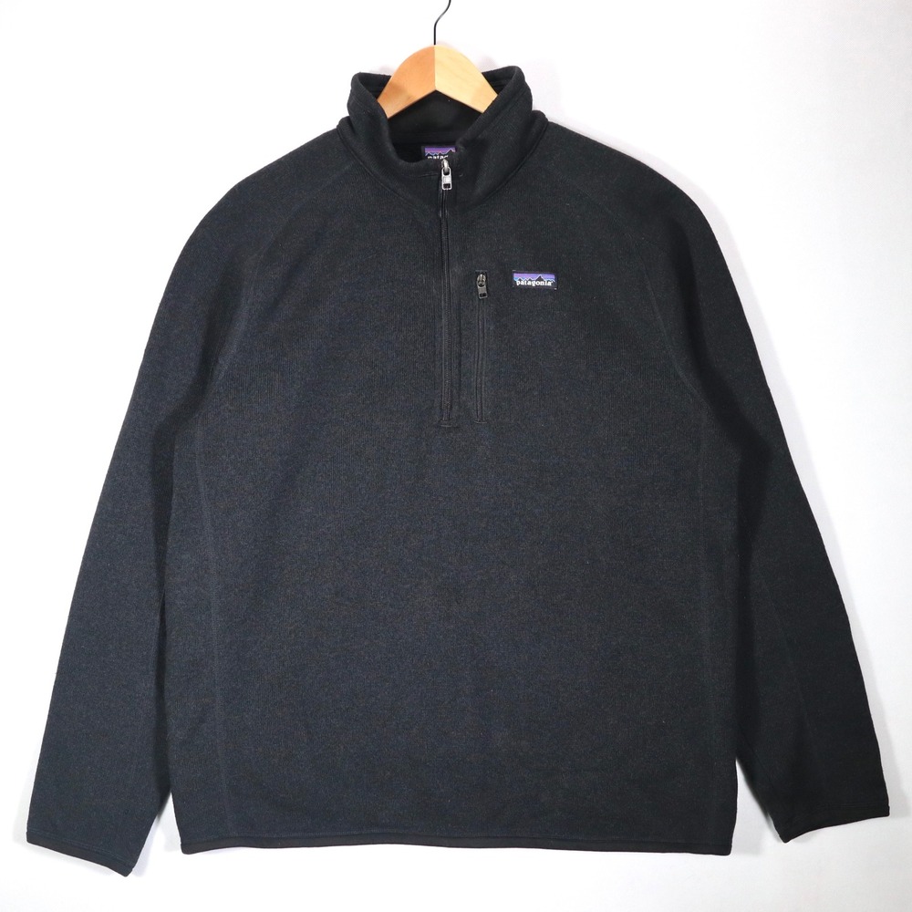 Patagonia Better Sweater Pullover Mens XL Black 1/4 Zip Fleece Outdoor Casual